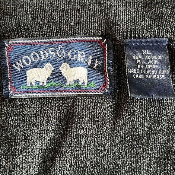 Woods & Gray Ribbed Cardigan Sweater Vintage Sz. XL - Picture 3 of 5